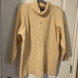 Jeanne Pierre Women's Turtleneck Long Knit Tunic Sweater Mustard Size M